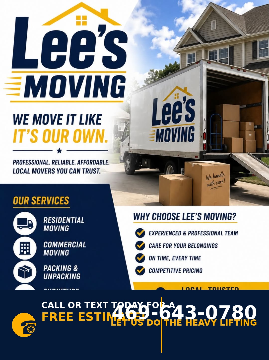 Lee’s Moving brand graphic used for the company color palette